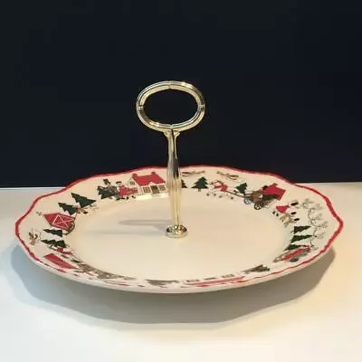 Masons Christmas Village Round Serving Plate With Handle Ch5810 • $39.95