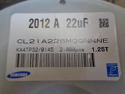 50 X  22uf 6.3V 0805 SAMSUNG MLCC Multi-Layer Ceramic Capacitor CL21A226MQQNNNE • £4.99