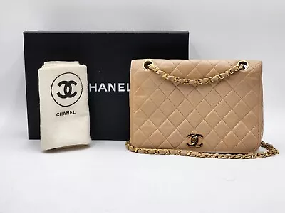 Chanel Timeless Classic Single Flap Bag With 24K Gold Hardware • $3477.10