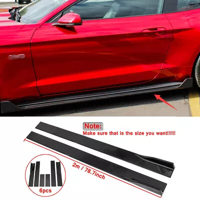 For Ford Mustang GT 99-04 78.7'' Glossy Side Skirt Extension Lips Rocker Panel • $75.37