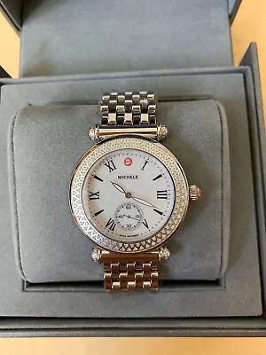 New Michele Diamond Caber Mother Of Pearl Dial Watch Mw16a01a2025 • $1145