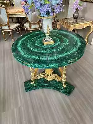 Malachite Modern Gemstone Coffee Table Top Handmade Living Room Furniture Decor • $1155.89