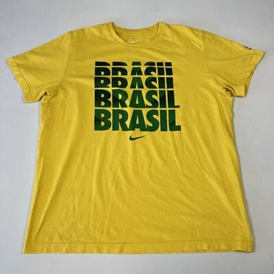 $14 • Buy Nike Brazil Brasil CBF Men's T-Shirt Short Sleeve Soccer Futbol Yellow Sz XL -G1