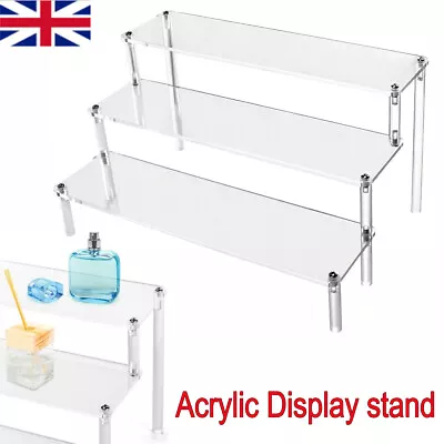 Acrylic Riser 3-Tier Self-Install Display Shelf Removable Rack For Figures • £7.57