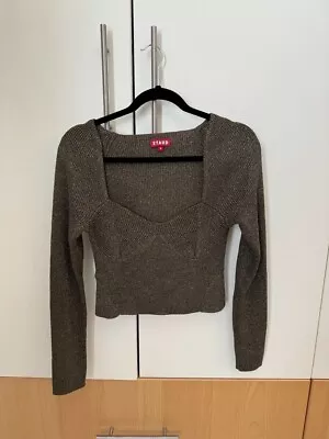 STAUD Cerro Long Sleeve Metallic Sweater Top Size Medium • $35