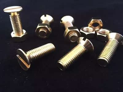 £5.92 • Buy M3 M4 M5 M6 M8 Brass Slotted Countersunk Head Machine Screws Nuts