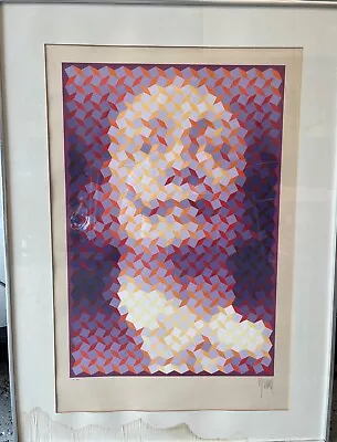 Yvaral (Jean-Pierre Vasarely)  Faces Of Dali #4  1977 Print Signed/Numbered COA • $2500