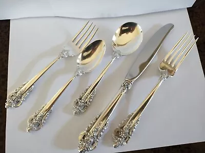 $2900 • Buy Wallace Grand Baroque Sterling Silverware--12 Place Settings Of 5