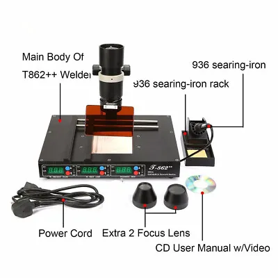 T862++ Bga Smt Smd Infrared Rework Station Solding Station Irda Welder Xbox 110v • $198