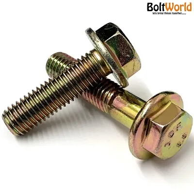 Flanged Hexagon Bolts High Tensile 8.8 Plated Steel Flange Hex Screws M6 M8 M10 • £3.29