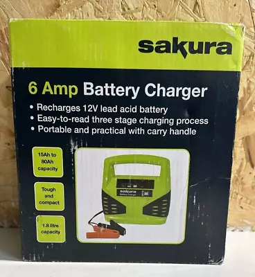 Sakura 6 Amp 12 V Car Battery Charger SS3630 – For Vehicles Up To 1.8L / 1800CC  • £15.16