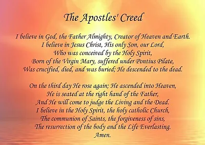 £2.95 • Buy Personalised Card Keepsake The Apostles Creed Christian Faith Child Love Peace