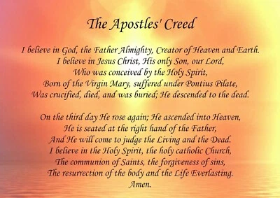 £2.95 • Buy Personalised Card Keepsake The Apostles Creed Christian Faith Child Love Peace