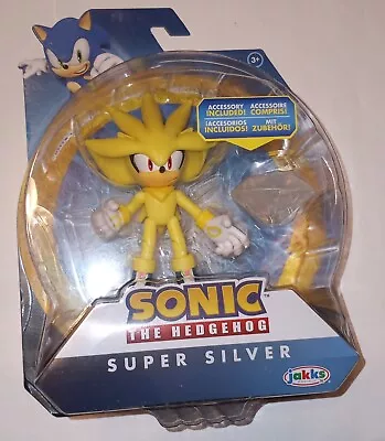 Sonic The Hedgehog Super Silver 4 Inch Figure With White Emerald New In Pack • $21.99