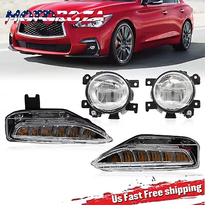 For Infiniti Q50 Q50S Sport 2014-2019 2020 LED Bumper Fog Lamp Turn Signal Light • $73.94