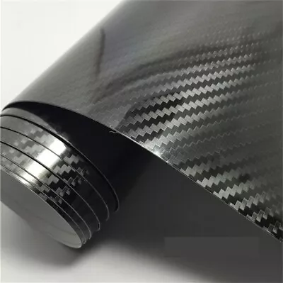 5D 6D Gloss Glossy Carbon Fiber Car Vinyl Wrap Auto Vehicle Sticker Decal Film • $9.99