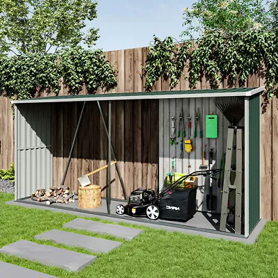 Storage Shed Wood Log Tools Galvanised Steel Cabinet Store Equipment Outdoor • £72.99