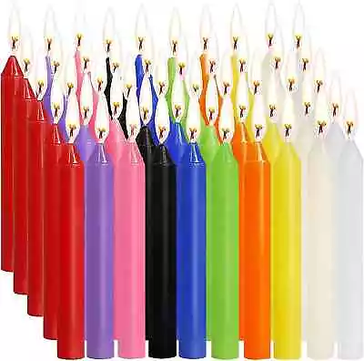 McNory 100 Assorted Colors Spell Candles Small Dripless For Chimes Magic Cong • £17.95