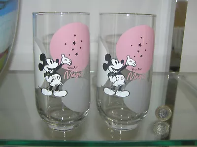 £7.50 • Buy Pair Of Walt Disney Hi Ball Juice Glass Tumbler You Are Magic Mickey Mouse New