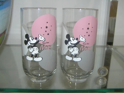 £7.50 • Buy Pair Of Walt Disney Hi Ball Juice Glass Tumbler You Are Magic Mickey Mouse New