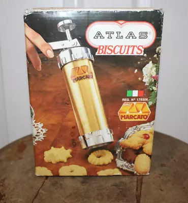 Marcato Atlas Biscuit Maker Cookie Press 21 Discs 4 Funnels Manual Reg. 178306 • $24.99