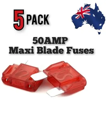 5 PCS MAXI BLADE FUSE 50A 50AMP (30mm X 34mm) Free Shipping • $10.95