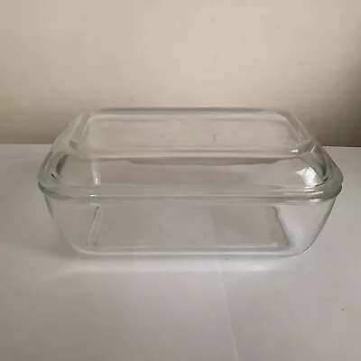 £6.99 • Buy Vintage Arcoroc France Glass Lidded Butter Dish Ribbed Mid Century