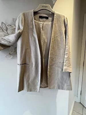 Zara Woman’s Linen  Jacket Eur X-Large Fits Size 14/16 • £19.99