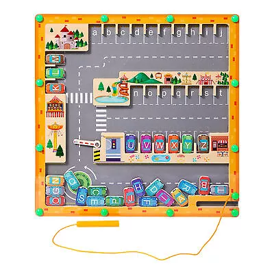 Magnetic Alphabet Maze Wooden Alphabet Puzzle Activity Board Montessori Toys • $39.27