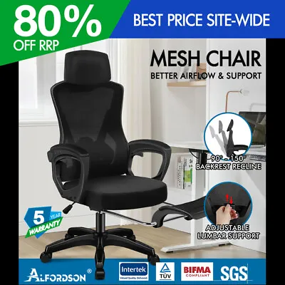 ALFORDSON Mesh Office Chair Racing Executive Computer Fabric Seat Recliner Work • $115.95