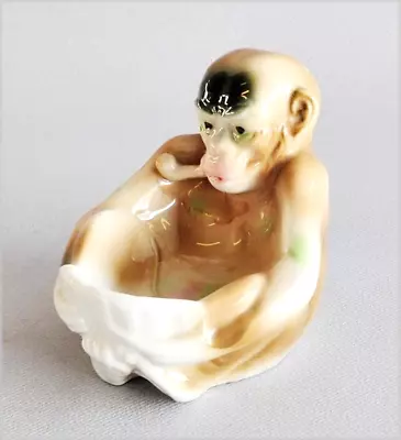 Tobacciana Cute Zoomorphic Monkey Pipe Stand Rack Holder Ashtray Ceramic 195 • $27.50