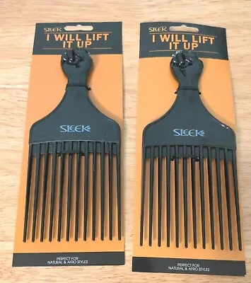 $3.90 • Buy 2 Black Power Fist Afro Hair Pik Pick Comb Styler Firstline Sleek Barber NEW