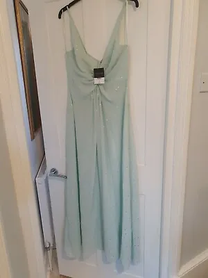 £39.99 • Buy Bnwt Topshop Mint Green Cami Flare Maxi Dress 14 Wedding Bridal Summer Party