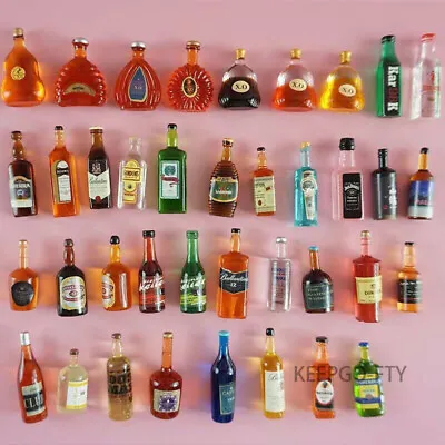 100PC Dollhouse 1:6 Miniature Wine Bottles Alcohol Beer Drinks Bar Accessorie • $25.99