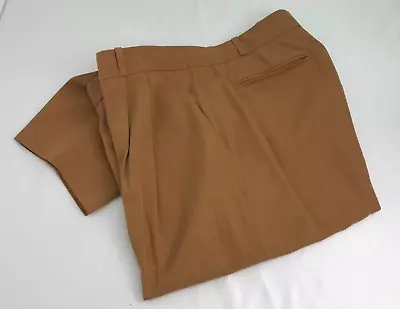 Vanessa Bruno Trousers Tan Cotton Blend Tapered Leg Pockets - Size 42 / UK 14 • £14.99