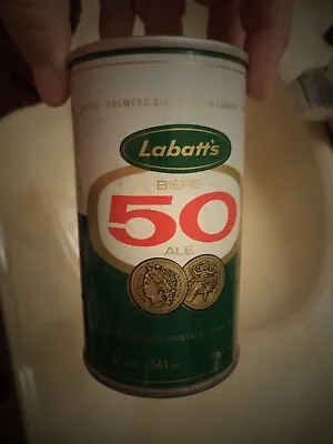 Labatt's 50 Biere Ale 12 Oz Straight Edge Steel Beer Can Canada Punch Circles  • $10