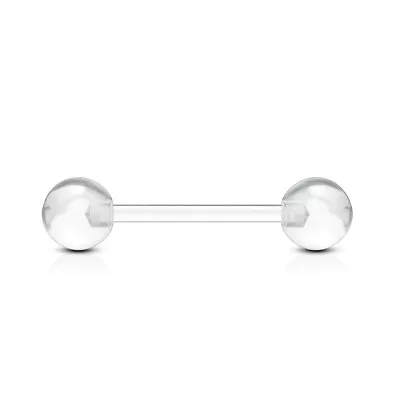£2.50 • Buy 12mm Short Clear Bio Flex Metal Free Tongue Bar Nipple Piercing Tounge Allergy