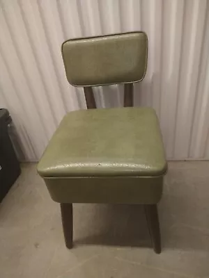 Mid Century Modern Chair Sewing Storage Bench Seat RARE Gilbert & Ryan 1970s MCM • $200