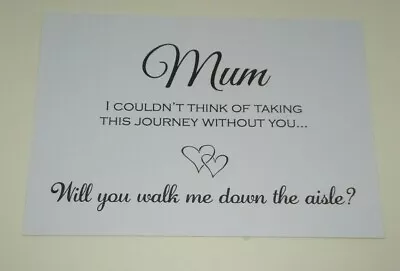 N5 Will You Walk Me Down The Aisle Wedding Request Card Black Heart Any Relative • £2