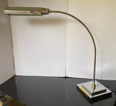 Vintage Younkers Cosmetic Counter Chrome & Grass Arc Table Lamp For Lancome • $349