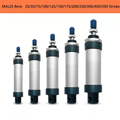 MAL 25mm Bore Mini Pneumatic Air Cylinder Single Rod Double Acting 25~500 Stroke • $22.09