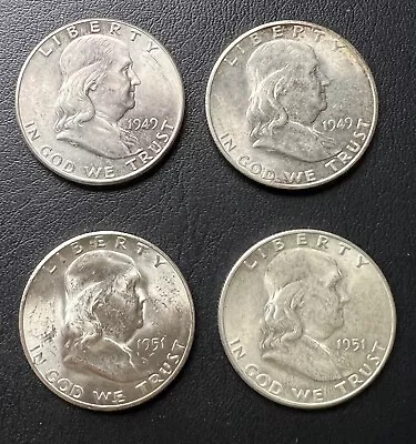 Lot Of 4 50C Circulated Franklin Half Dollars • $75