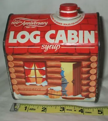 1987 Log Cabin Syrup Tin Container General Foods 100th Anniversary Corn Maple • $15