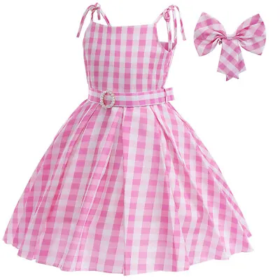 Girls Barbie Costume Princess Cheerleader Fancy Dress Tartan Skirt Vest Outfit • £10.92