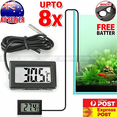 $5.69 • Buy Digital Aquarium Thermometer LCD Fish Tank Marine Terrarium Reptile Frog Gauge H