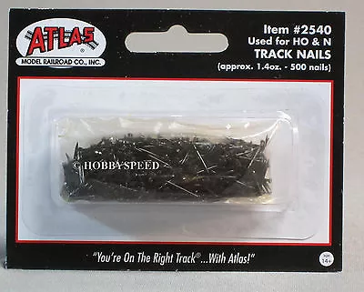 ATLAS 2540 HO & N SCALE TRAIN TRACK NAILS 500 PACK Fastener Pin Black ATL2540 • $6.64