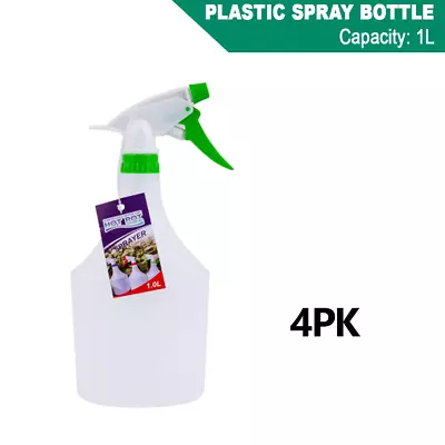 4x 1L Water Spray Bottle Trigger Plastic Dispenser Flower Plant Garden Spray  • $19.95