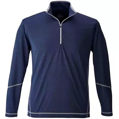 Page & Tuttle Coverstitch Heather Mock Neck Long Sleeve 14 Zip Pullover Top Mens • $9.99