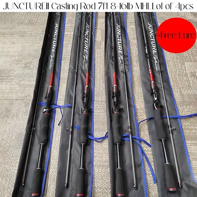 JUNCTUREII Casting Rod 7ft 8-16lb MH Carbon Tourt Bass Fishing Rod Lot Of 4pcs • $63.29