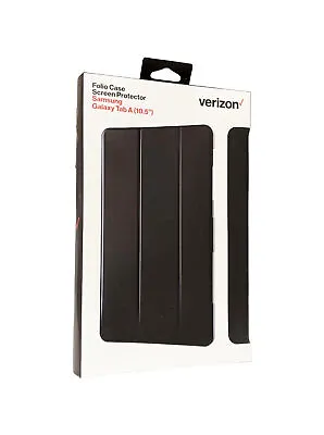 Verizon Folio Case & Tempered Glass Bundle For Galaxy Tab A (10.5 Inch) - Black • $13.98